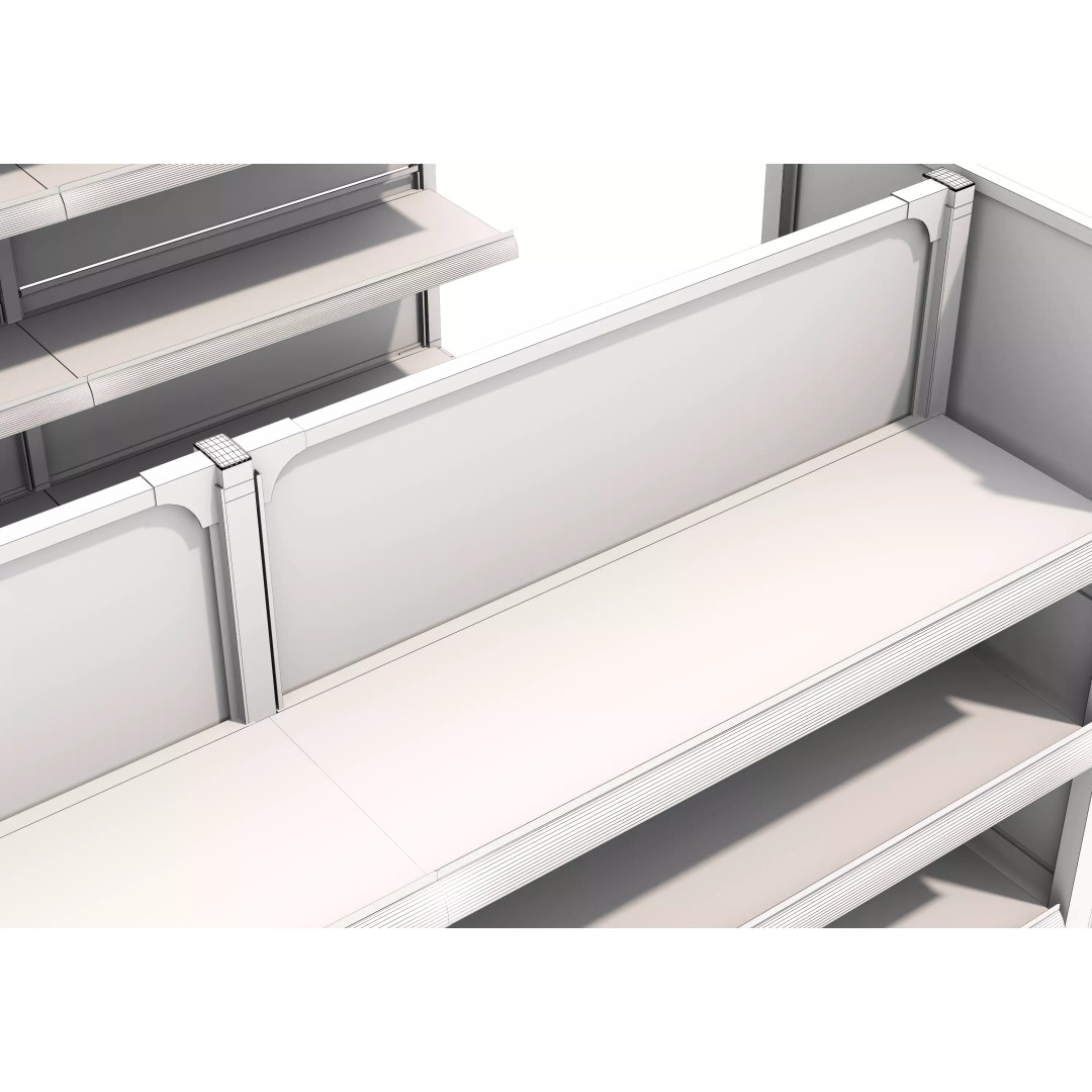 Grocery Store Shelf 3D Model – Low Poly Display Rack, FBX & OBJ - View 15