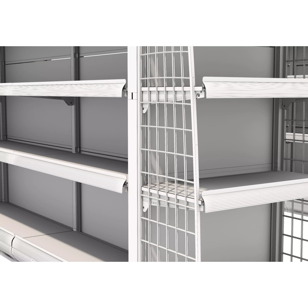Grocery Store Shelf 3D Model – Low Poly Display Rack, FBX & OBJ - View 16