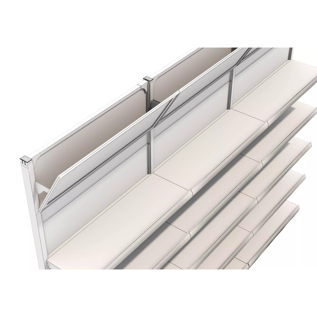 Grocery Store Shelf 3D Model – Low Poly Display Rack, FBX & OBJ - View 18