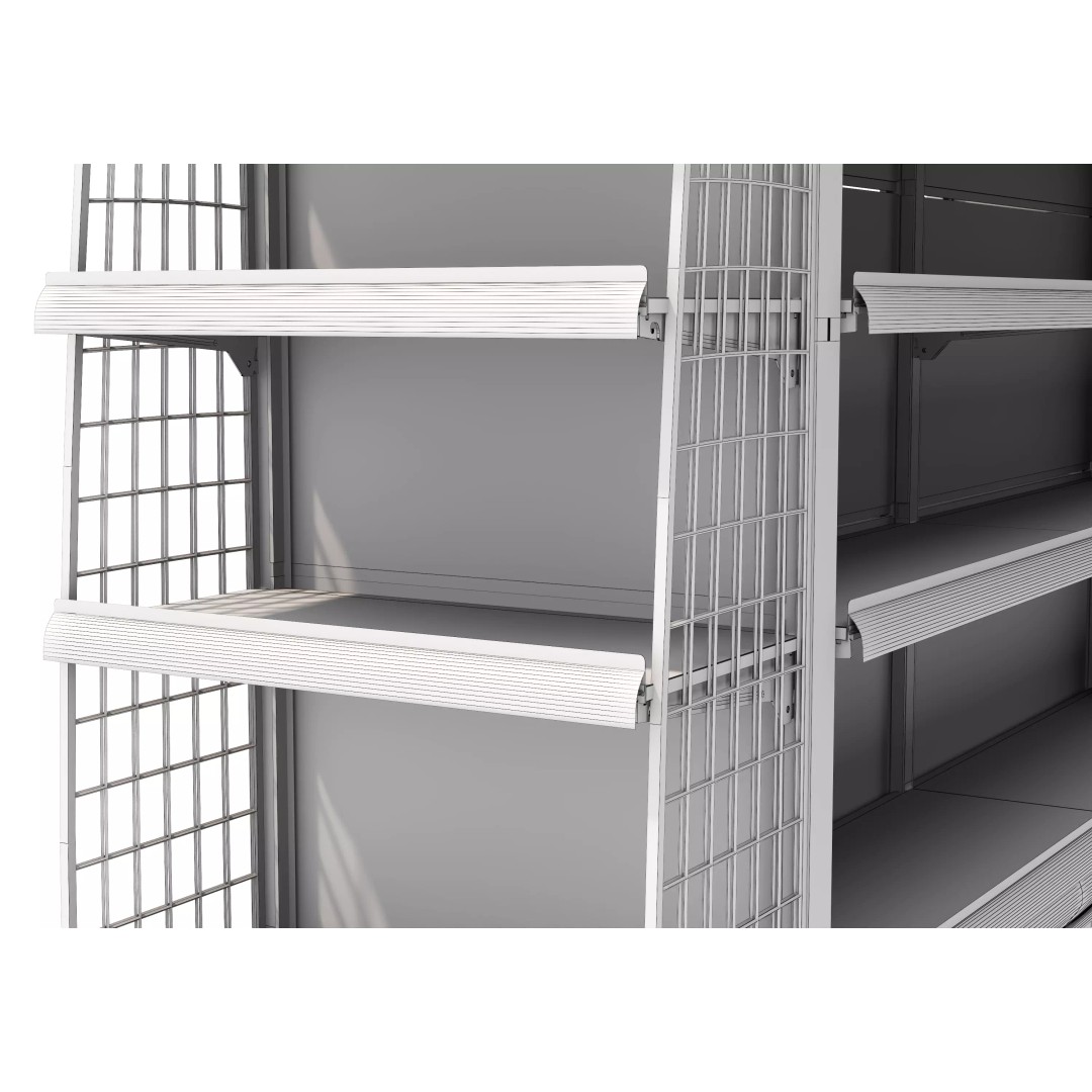 Grocery Store Shelf 3D Model – Low Poly Display Rack, FBX & OBJ - View 20