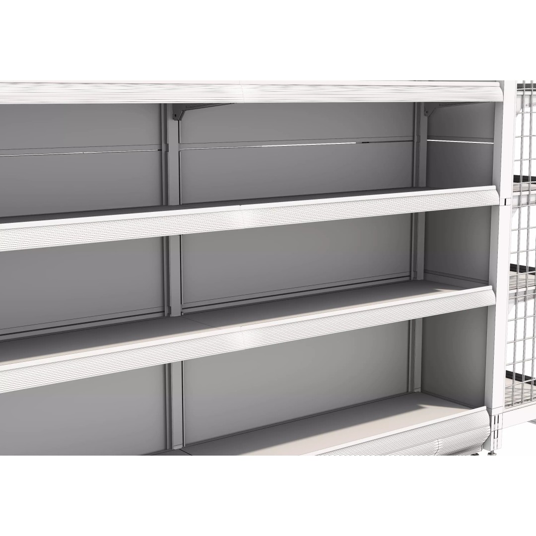 Grocery Store Shelf 3D Model – Low Poly Display Rack, FBX & OBJ - View 22