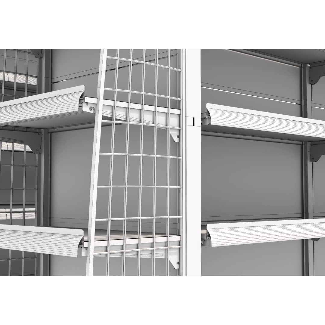 Grocery Store Shelf 3D Model – Low Poly Display Rack, FBX & OBJ - View 24