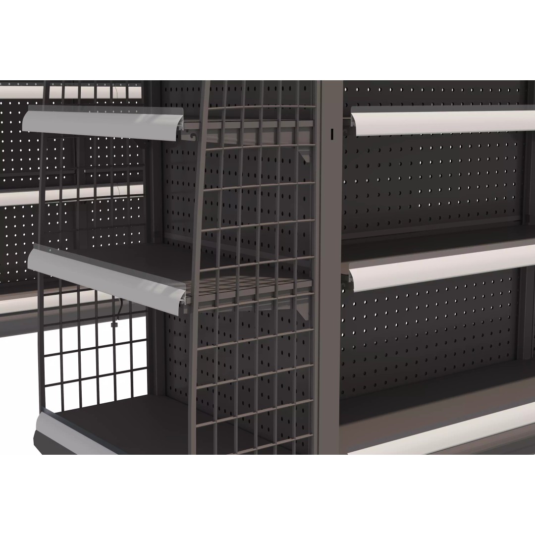 Grocery Store Shelf 3D Model – Low Poly Display Rack, FBX & OBJ - View 4