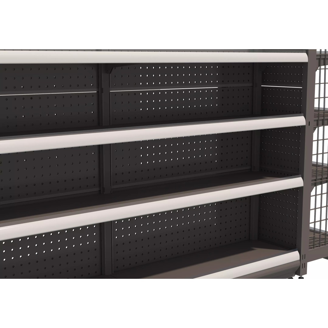 Grocery Store Shelf 3D Model – Low Poly Display Rack, FBX & OBJ - View 5