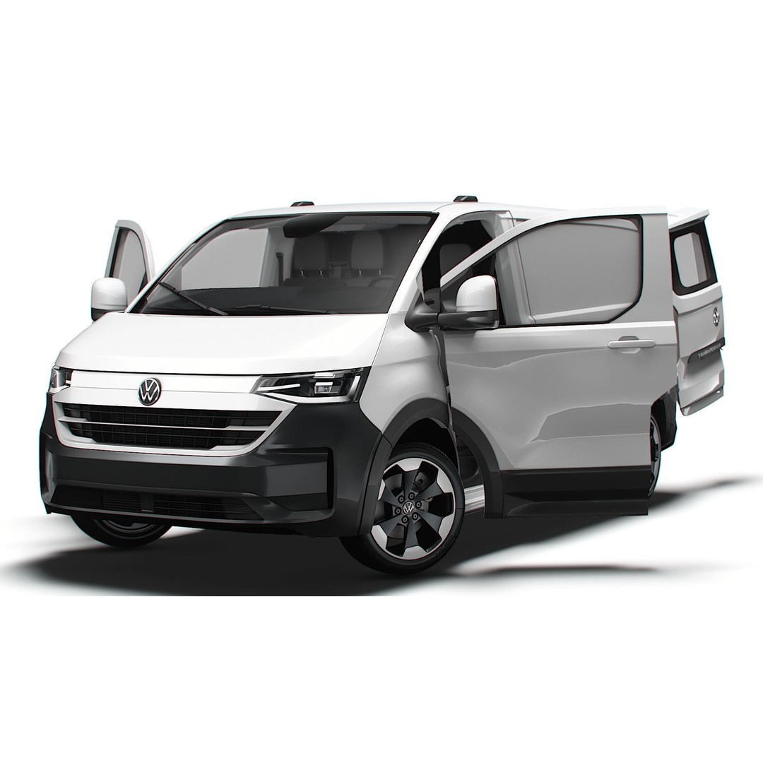 VW Transporter Van L1H1 3D Model – High-Quality Interior, Game-Ready - View 10