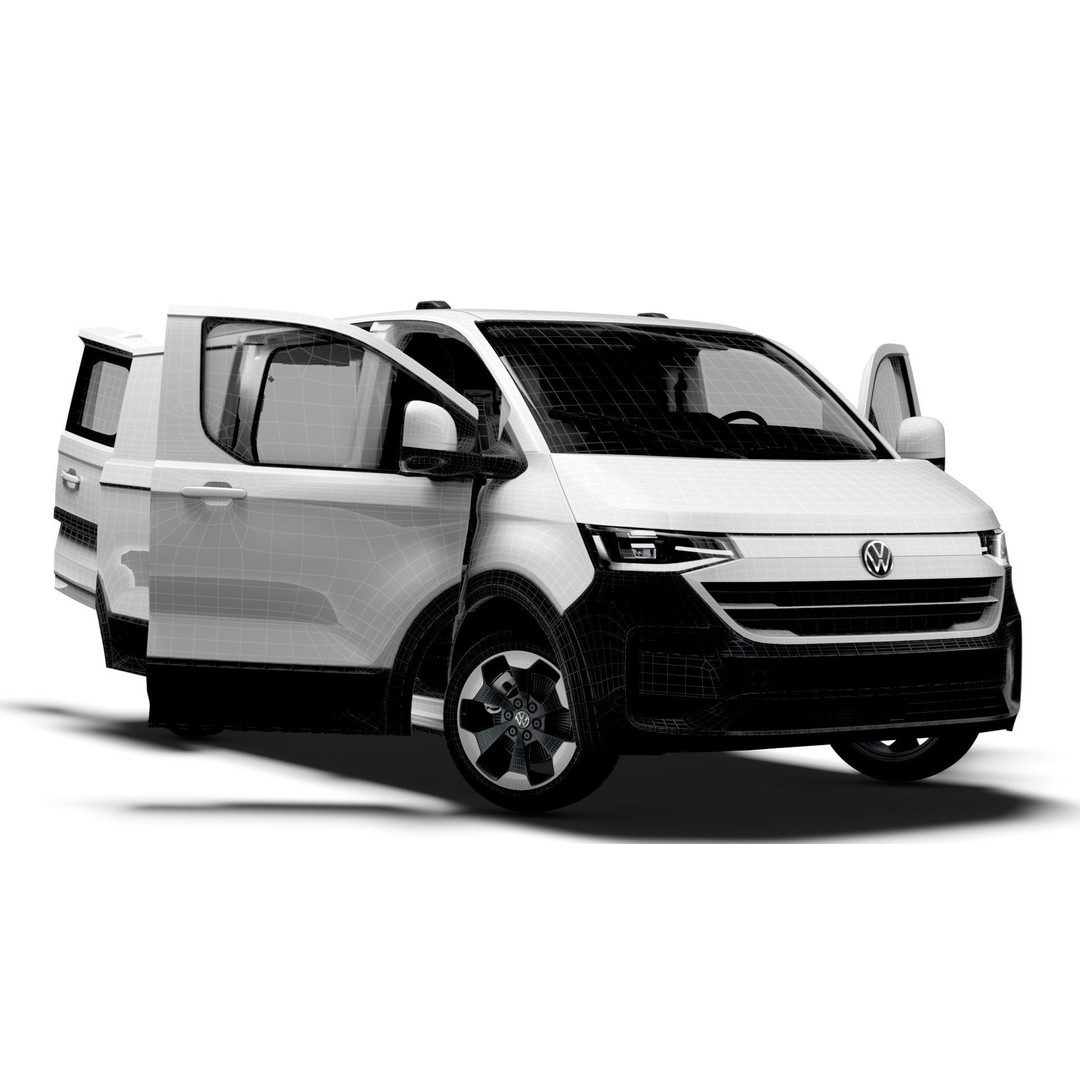 VW Transporter Van L1H1 3D Model – High-Quality Interior, Game-Ready - View 17