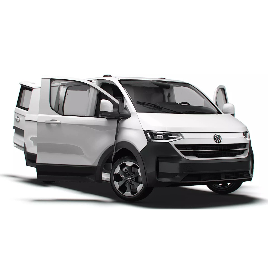 VW Transporter Van L1H1 3D Model – High-Quality Interior, Game-Ready - View 2