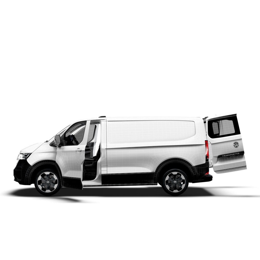 VW Transporter Van L1H1 3D Model – High-Quality Interior, Game-Ready - View 21