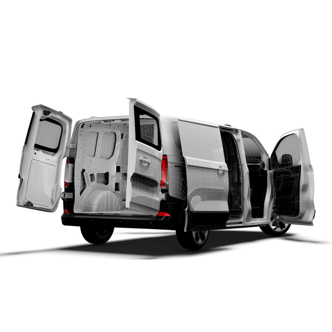 VW Transporter Van L1H1 3D Model – High-Quality Interior, Game-Ready - View 22