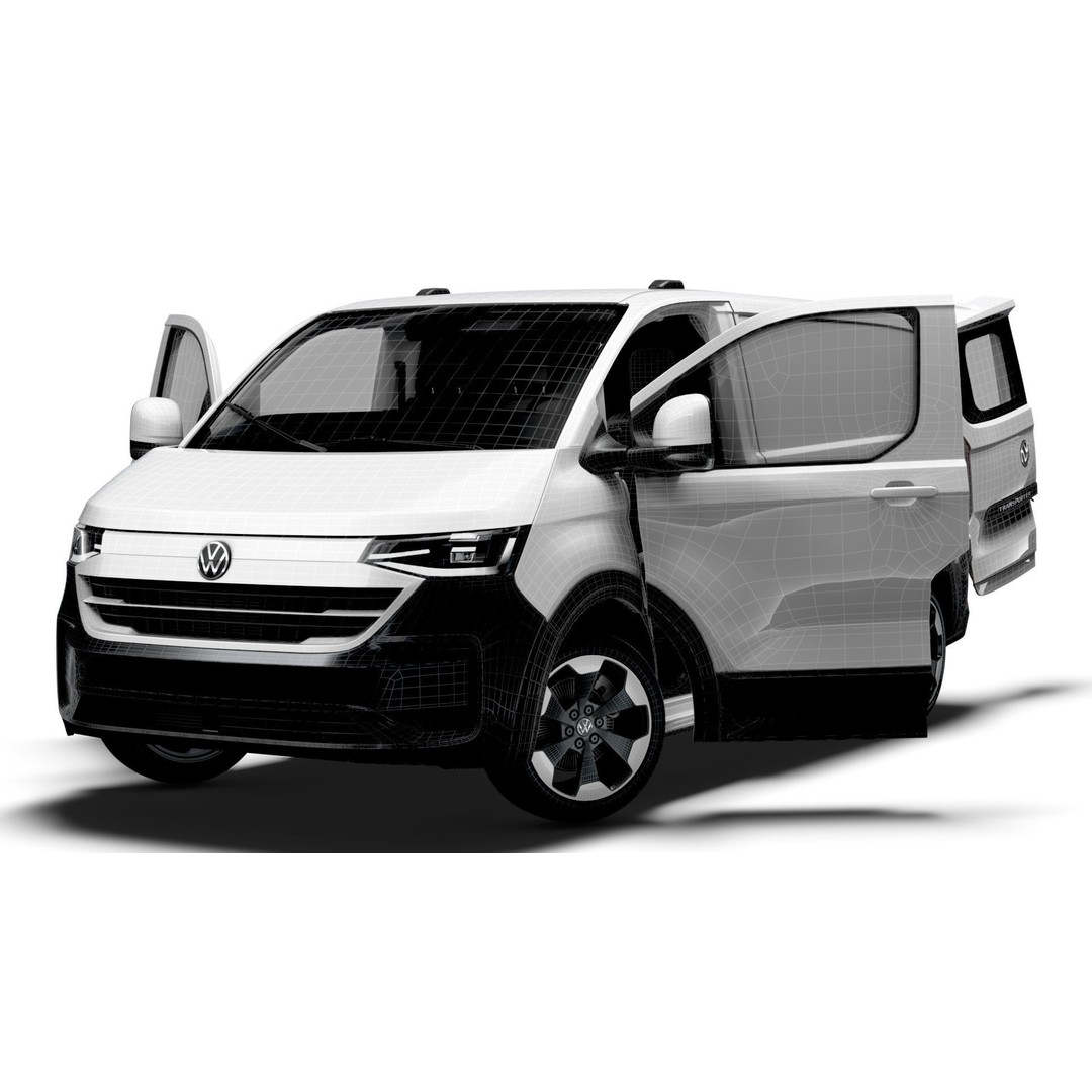 VW Transporter Van L1H1 3D Model – High-Quality Interior, Game-Ready - View 25