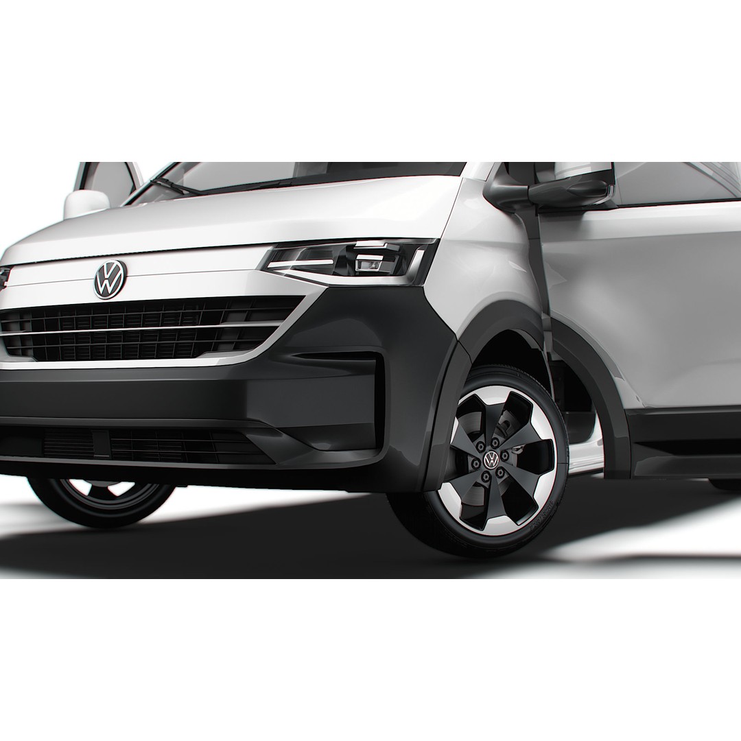 VW Transporter Van L1H1 3D Model – High-Quality Interior, Game-Ready - View 5