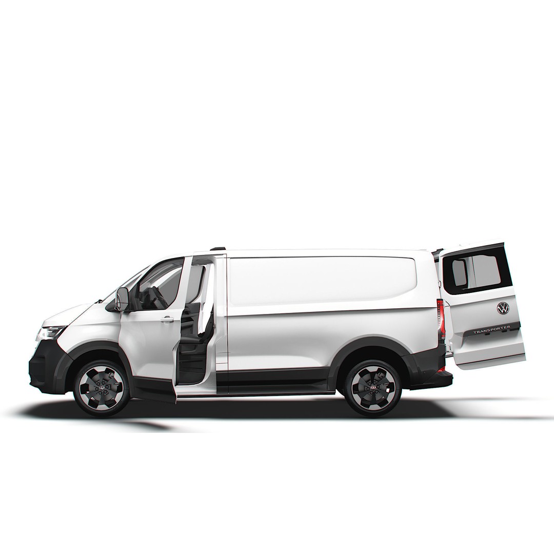 VW Transporter Van L1H1 3D Model – High-Quality Interior, Game-Ready - View 6