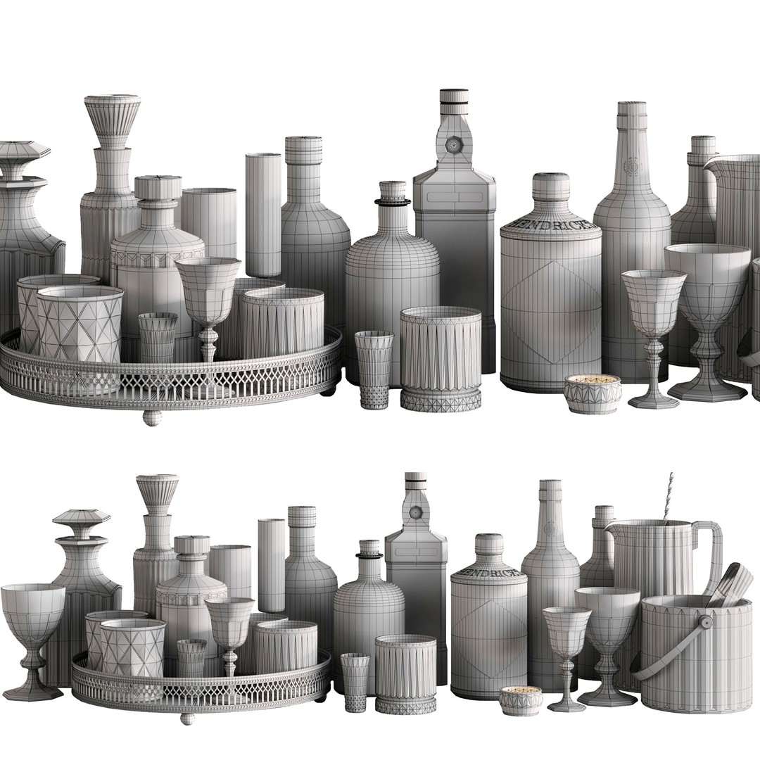 Barley Bar Set 3D Model – High Detail, FBX for 3dsMax Corona