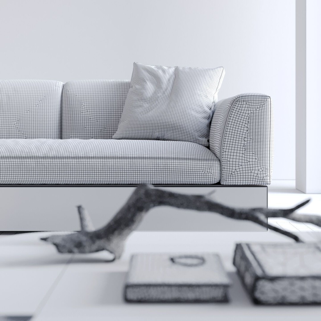 Architectural Living Room 3D Model – Modern Interior Scene, Cinema 4D - View 12