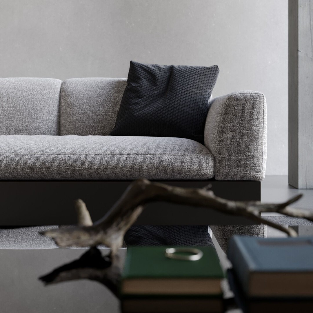 Architectural Living Room 3D Model – Modern Interior Scene, Cinema 4D - View 4