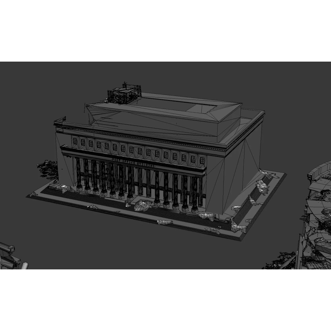 Damaged European-Style Buildings 3D Model – Post-War Urban Assets, FBX/OBJ - View 11