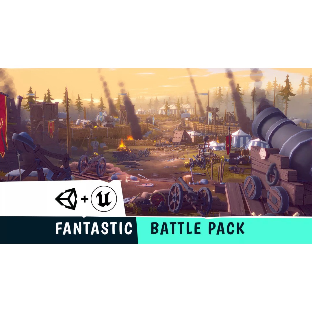 Battle Pack 3D Model – Low Poly Fantasy Assets for Games - View 2