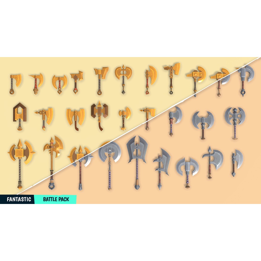 Battle Pack 3D Model – Low Poly Fantasy Assets for Games - View 20