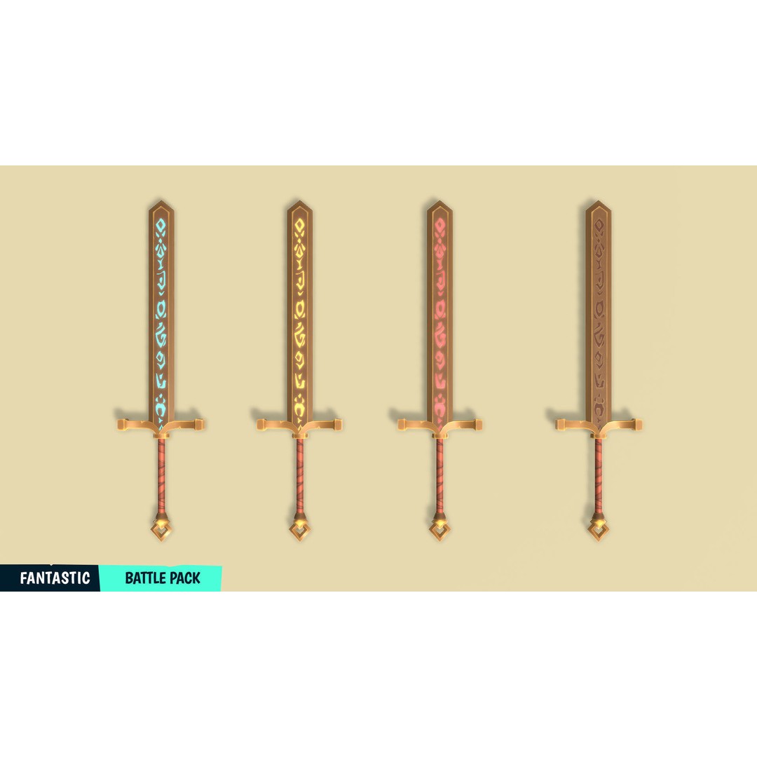 Battle Pack 3D Model – Low Poly Fantasy Assets for Games - View 21