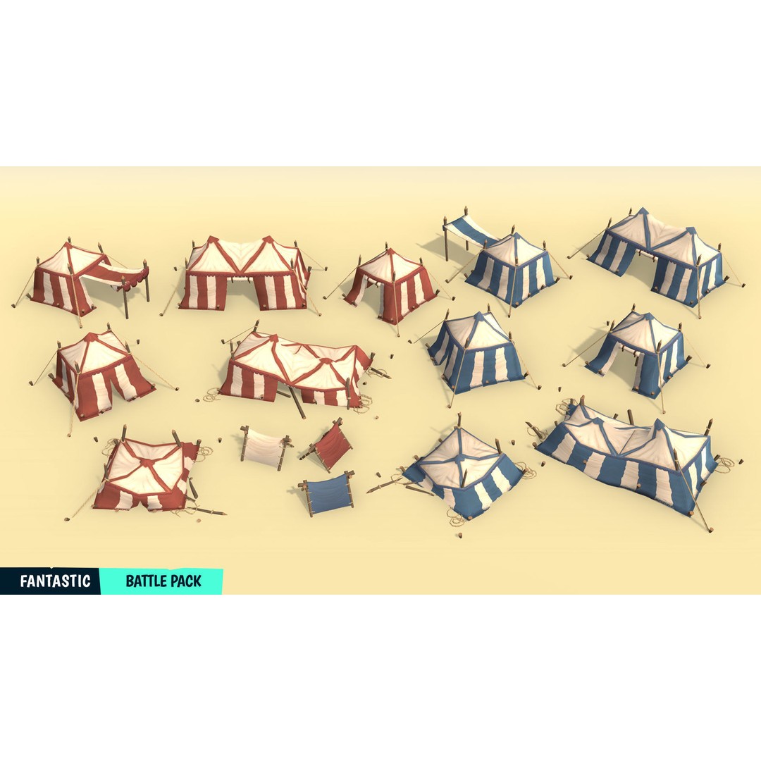 Battle Pack 3D Model – Low Poly Fantasy Assets for Games - View 8