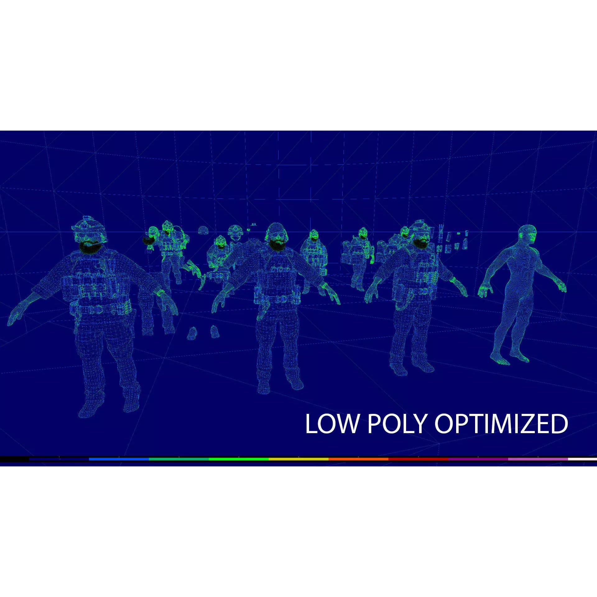Modular US Special Forces Soldier - Low-Poly Game-Ready 3D Model - View 13