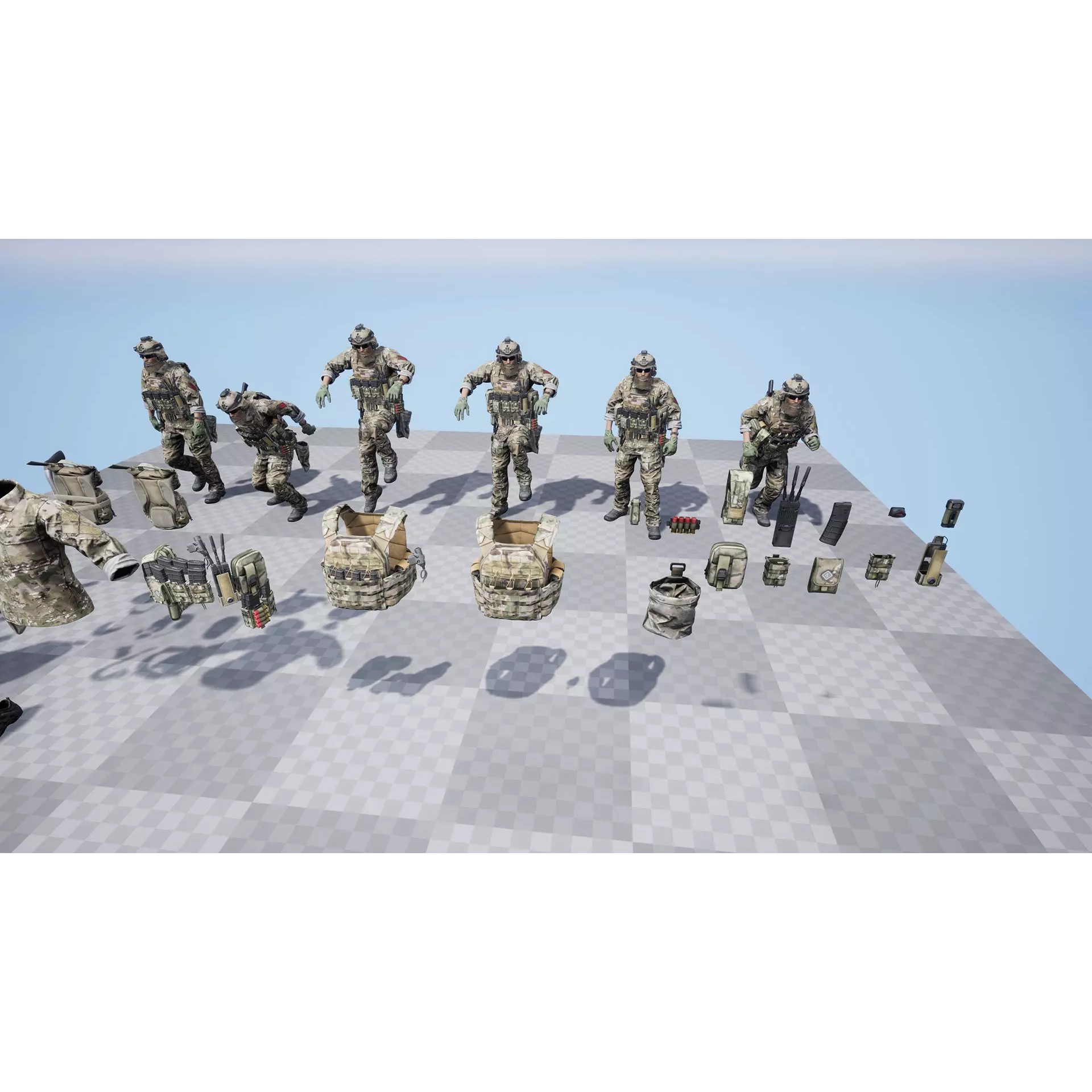 Modular US Special Forces Soldier - Low-Poly Game-Ready 3D Model - View 16