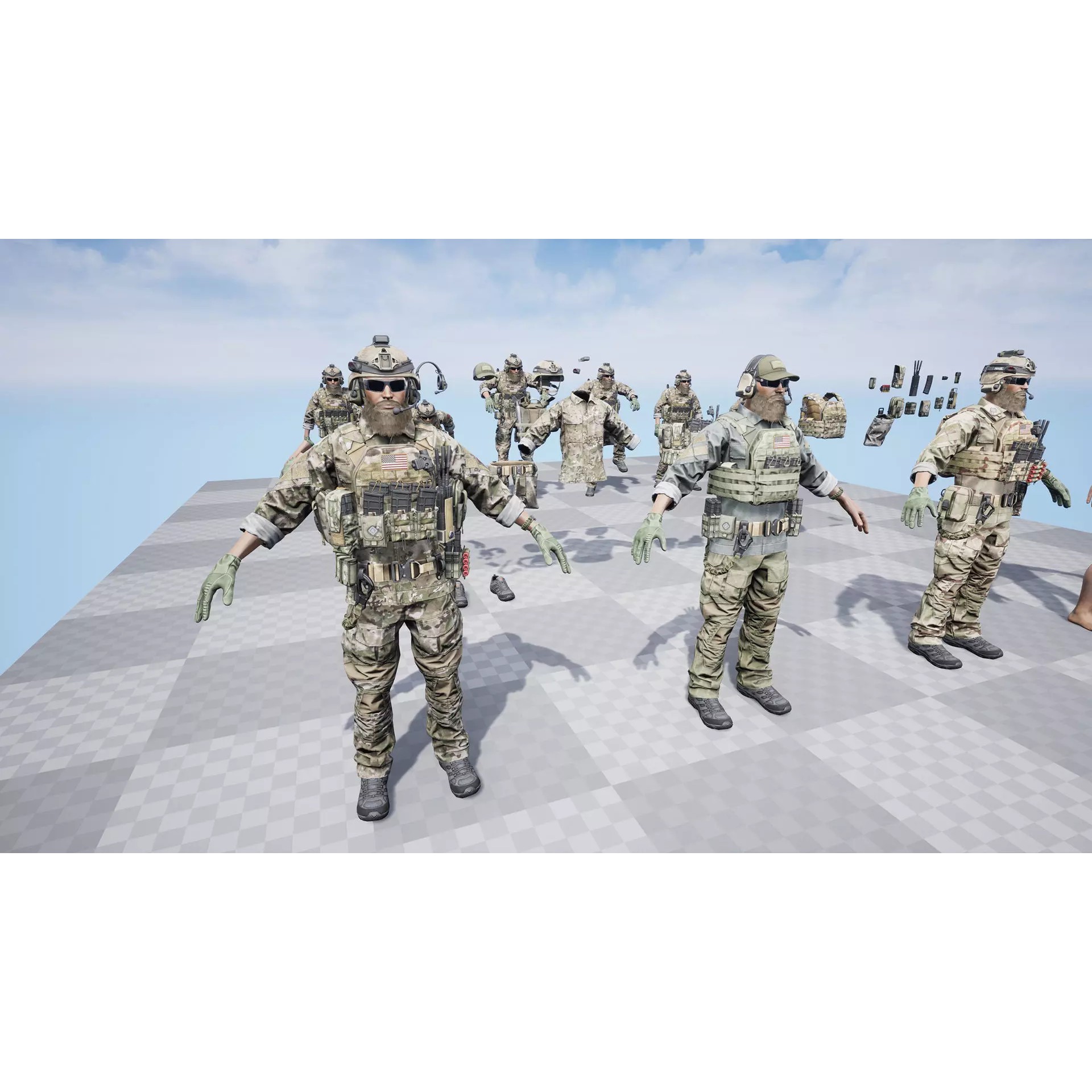 Modular US Special Forces Soldier - Low-Poly Game-Ready 3D Model - View 17