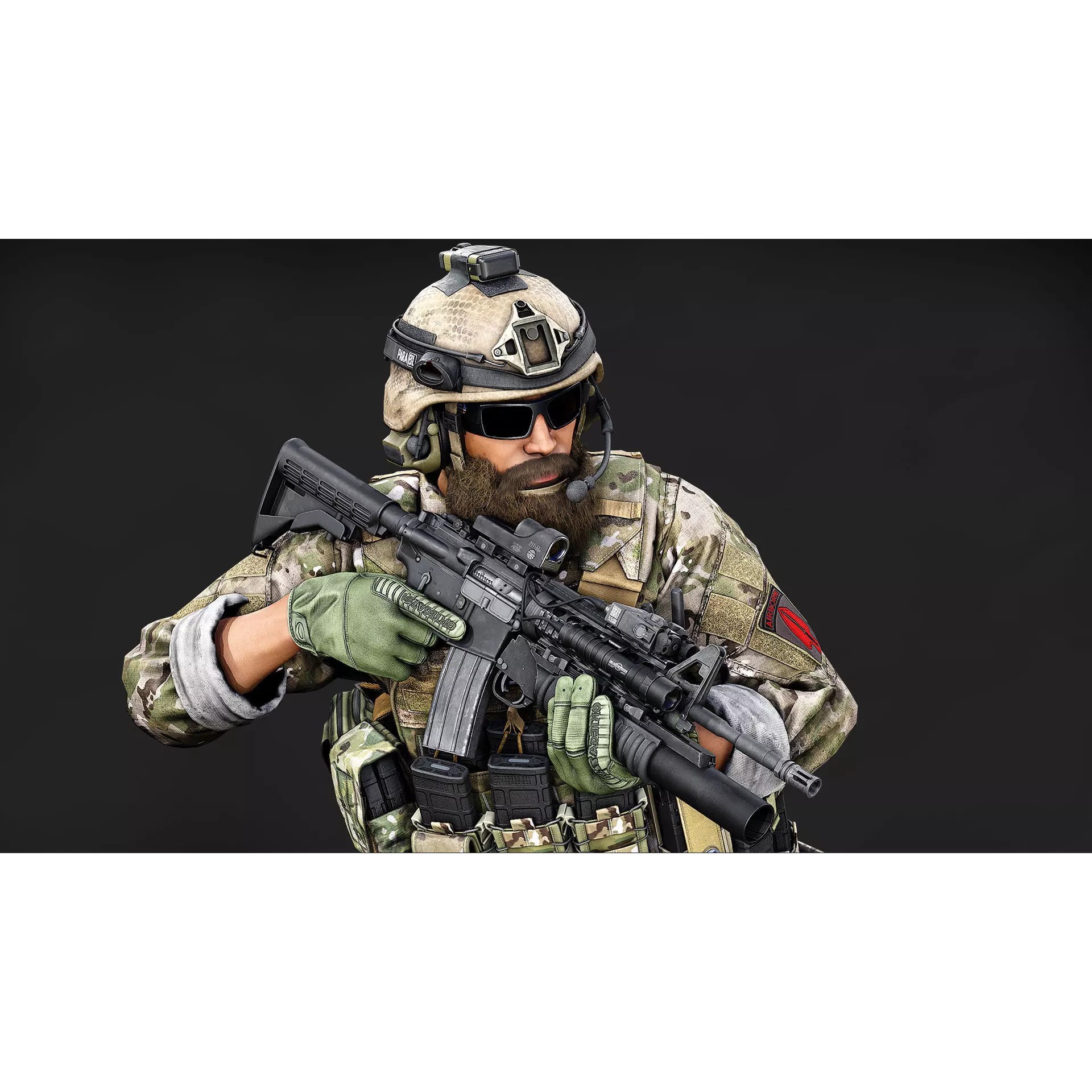 Modular US Special Forces Soldier - Low-Poly Game-Ready 3D Model - View 2