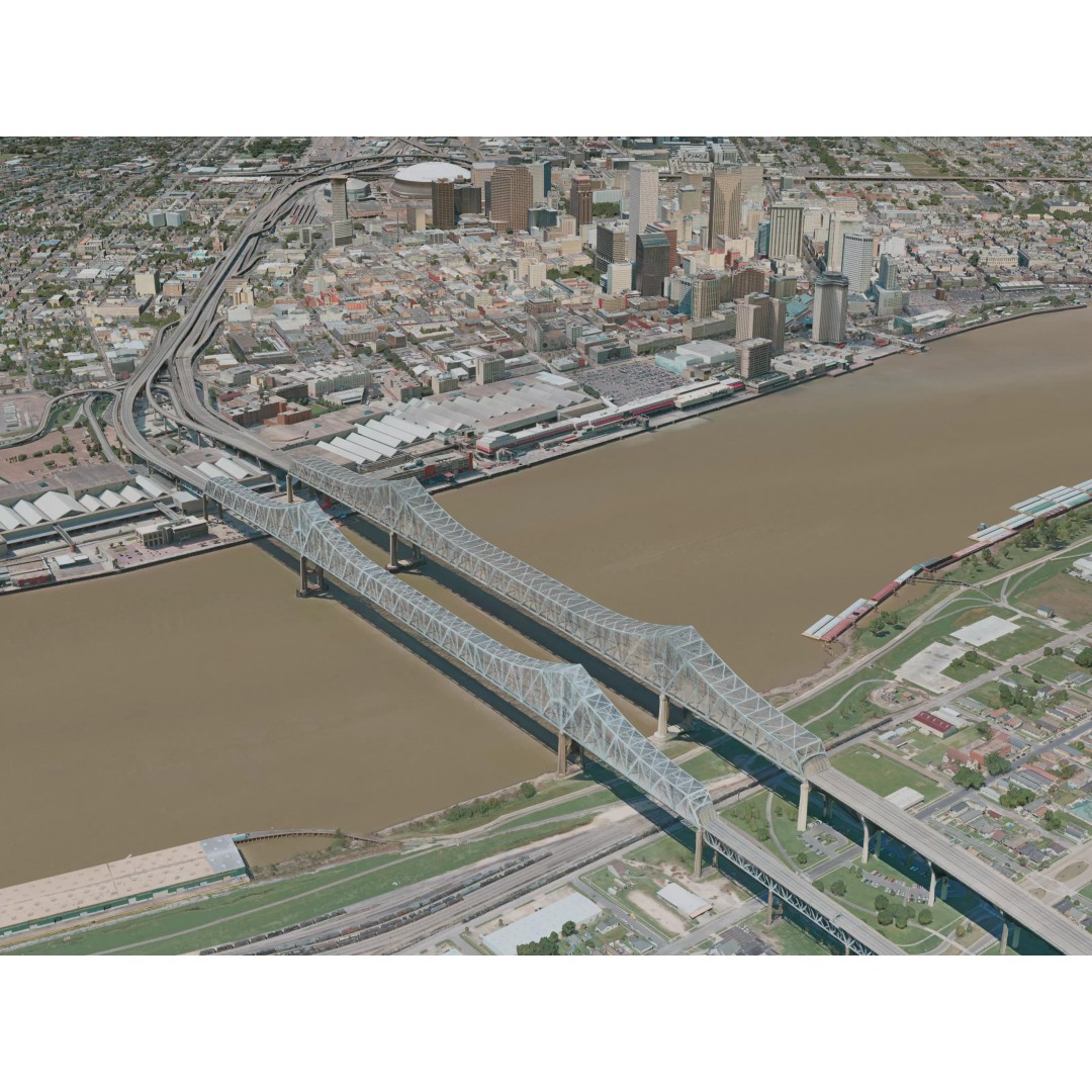 New Orleans City 3D Model – High-Detail Urban Landscape, PBR Textures - View 3