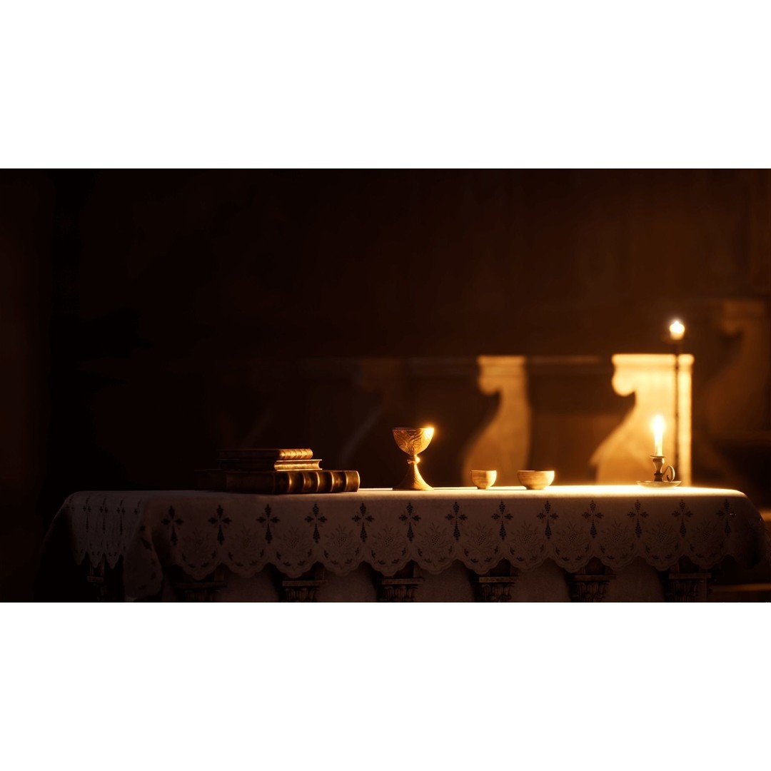 Medieval Church 3D Model – Low Poly Modular Architecture, PBR Textures - View 14
