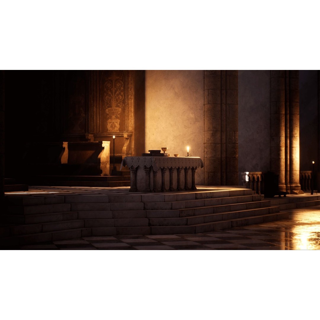 Medieval Church 3D Model – Low Poly Modular Architecture, PBR Textures - View 15