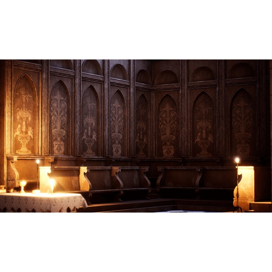 Medieval Church 3D Model – Low Poly Modular Architecture, PBR Textures - View 16