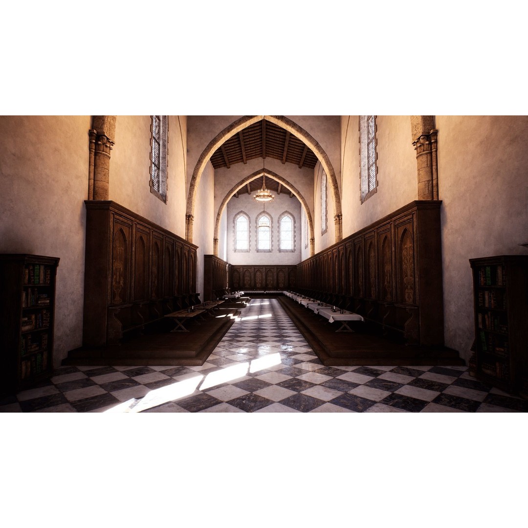 Medieval Church 3D Model – Low Poly Modular Architecture, PBR Textures - View 18