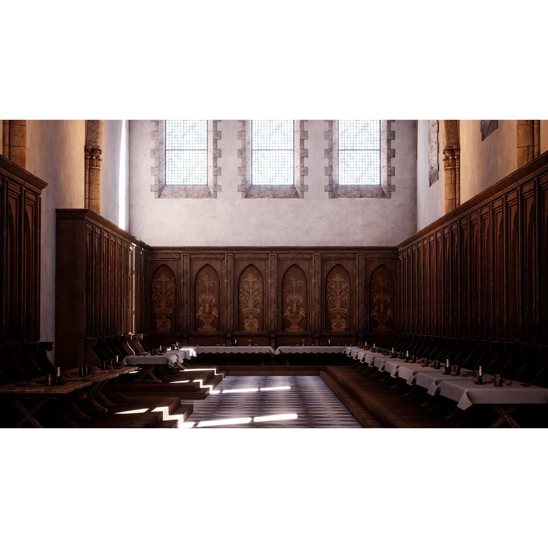 Medieval Church 3D Model – Low Poly Modular Architecture, PBR Textures - View 19