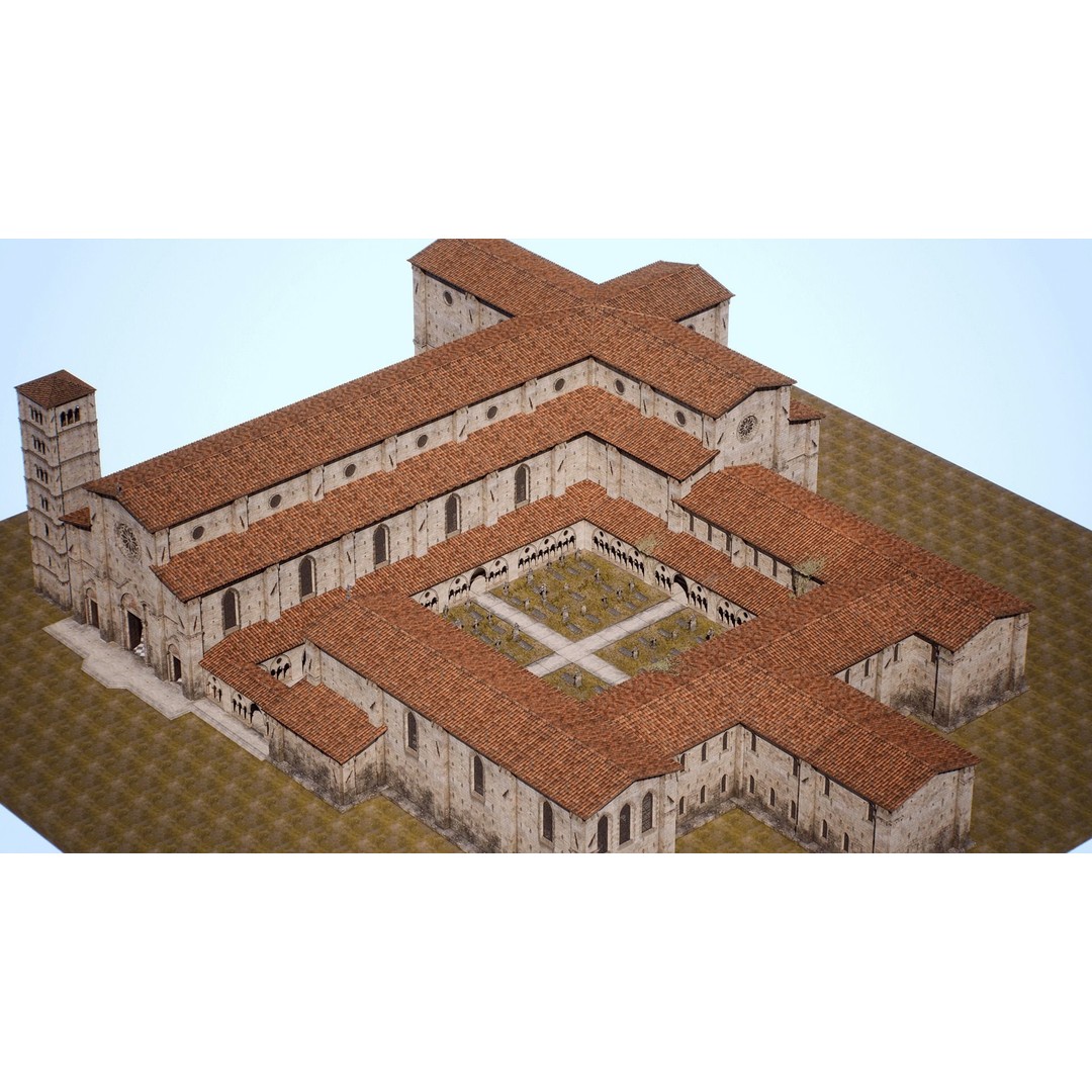 Medieval Church 3D Model – Low Poly Modular Architecture, PBR Textures - View 20