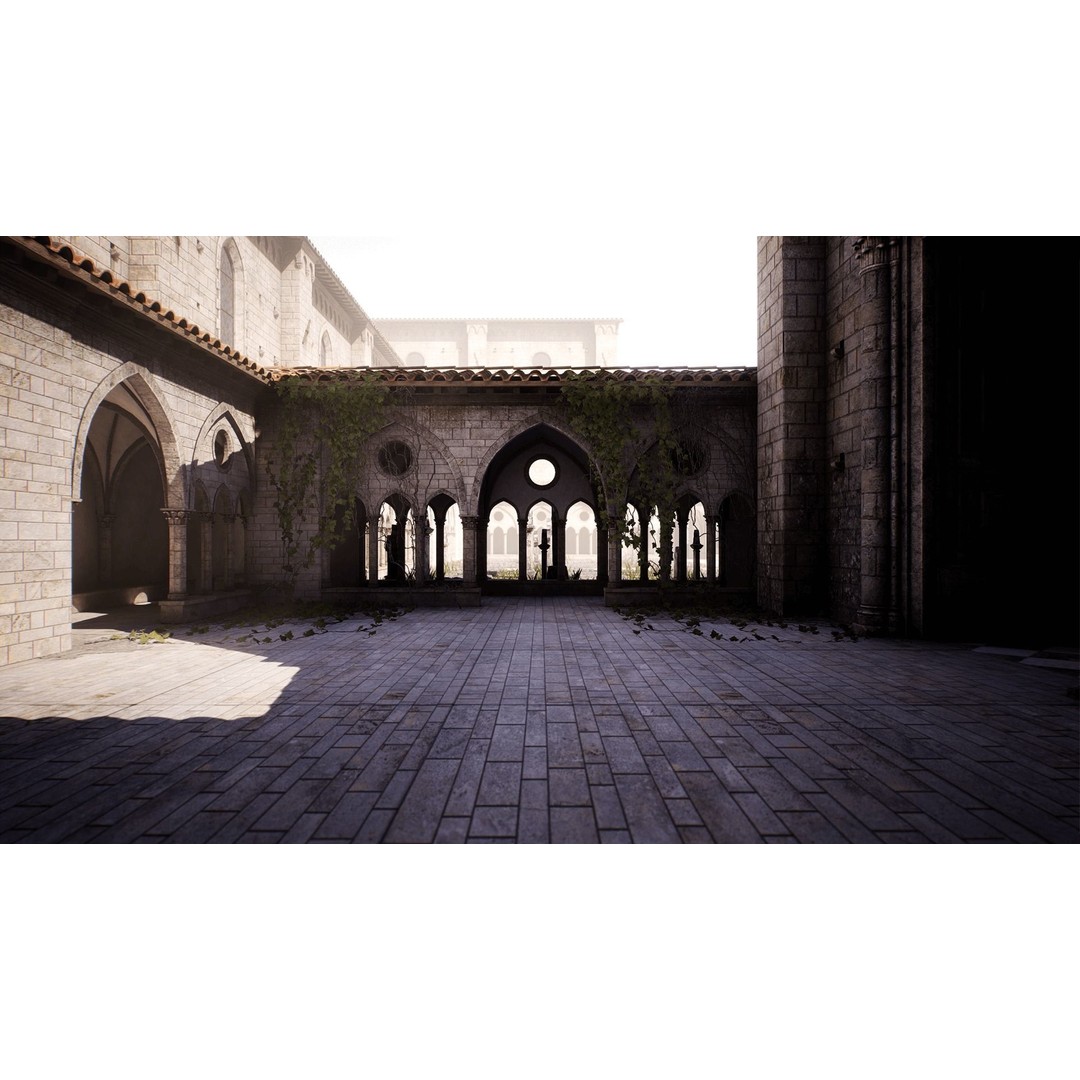 Medieval Church 3D Model – Low Poly Modular Architecture, PBR Textures - View 3