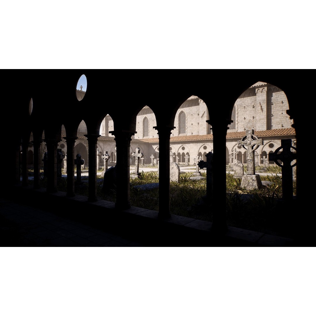 Medieval Church 3D Model – Low Poly Modular Architecture, PBR Textures - View 6