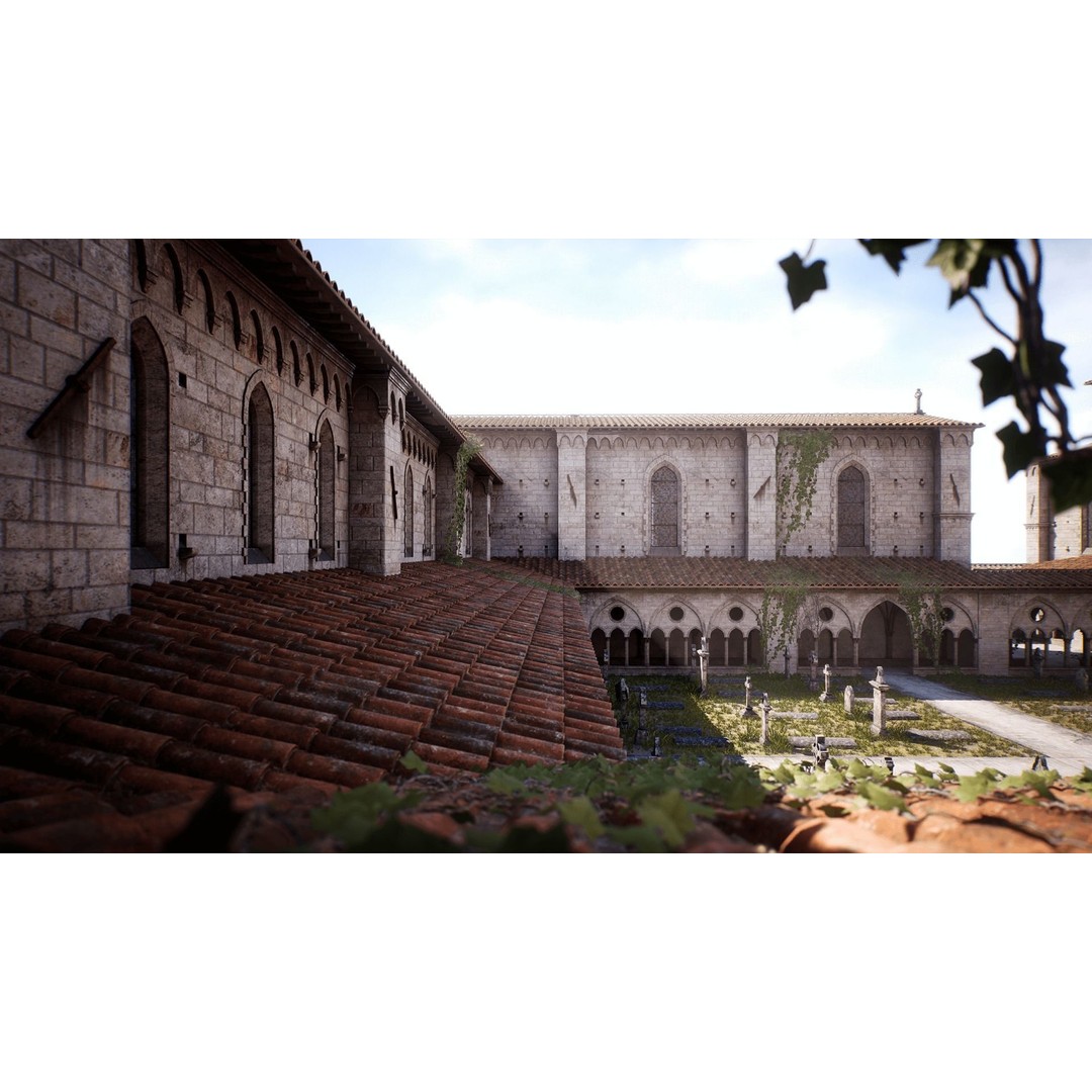 Medieval Church 3D Model – Low Poly Modular Architecture, PBR Textures - View 7