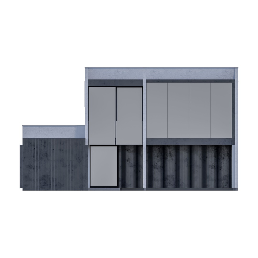 Family House 3D Model – Low Poly Parametric Revit Design, FBX - View 10