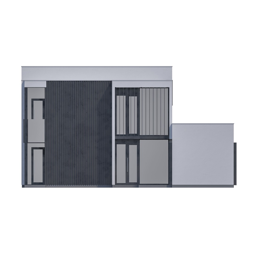 Family House 3D Model – Low Poly Parametric Revit Design, FBX - View 11