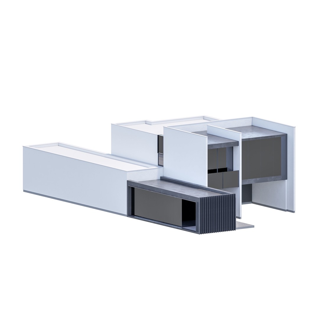 Family House 3D Model – Low Poly Parametric Revit Design, FBX - View 12