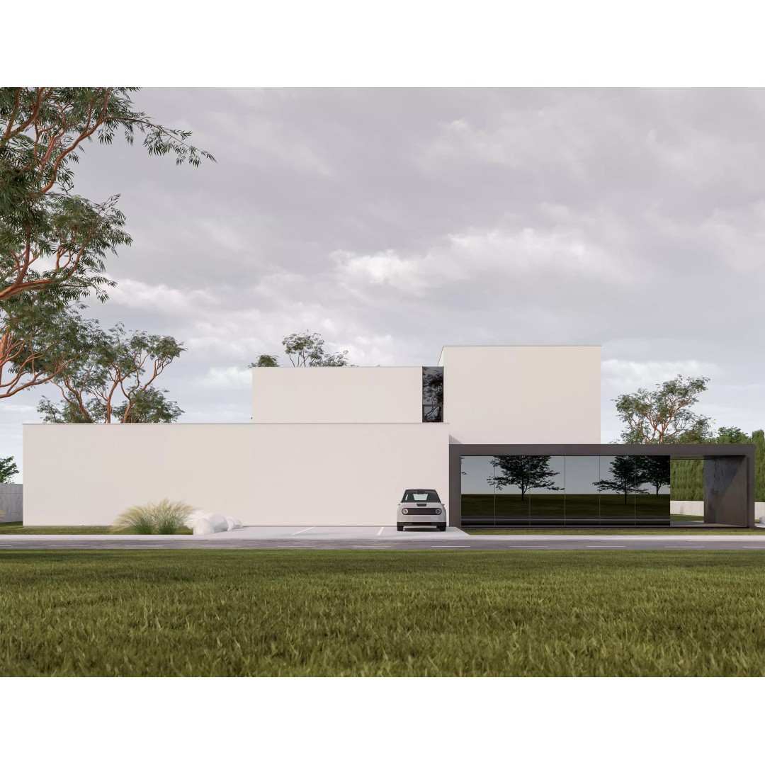 Family House 3D Model – Low Poly Parametric Revit Design, FBX - View 2