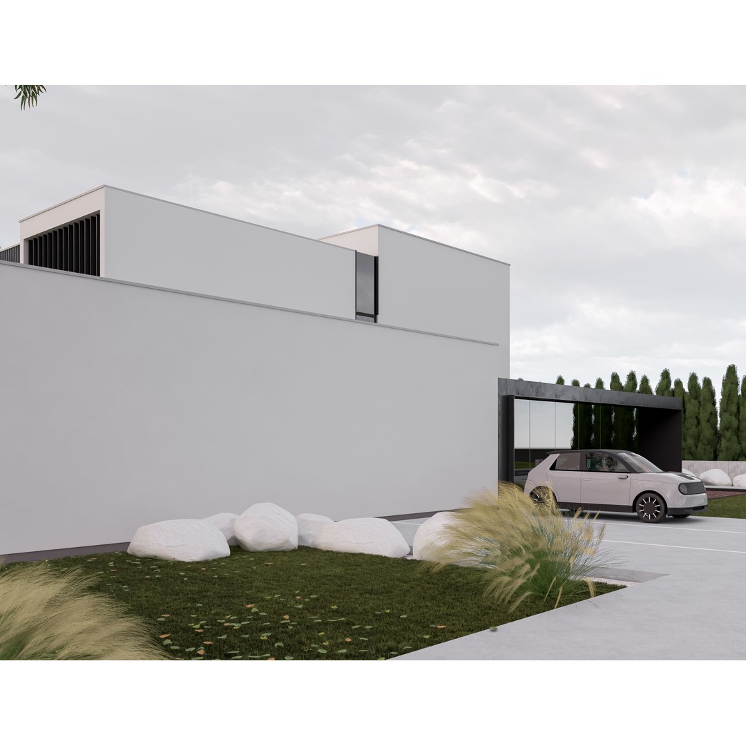 Family House 3D Model – Low Poly Parametric Revit Design, FBX - View 4
