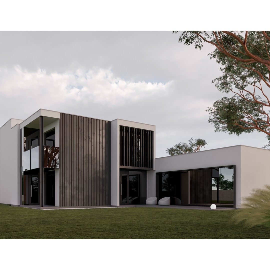 Family House 3D Model – Low Poly Parametric Revit Design, FBX - View 5