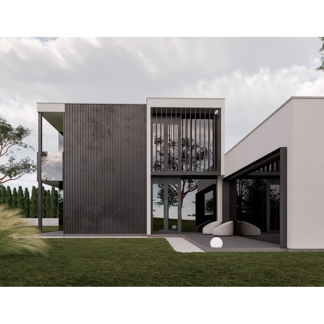 Family House 3D Model – Low Poly Parametric Revit Design, FBX - View 6