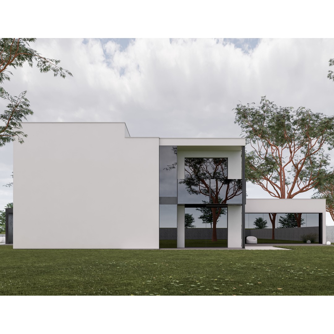 Family House 3D Model – Low Poly Parametric Revit Design, FBX - View 7
