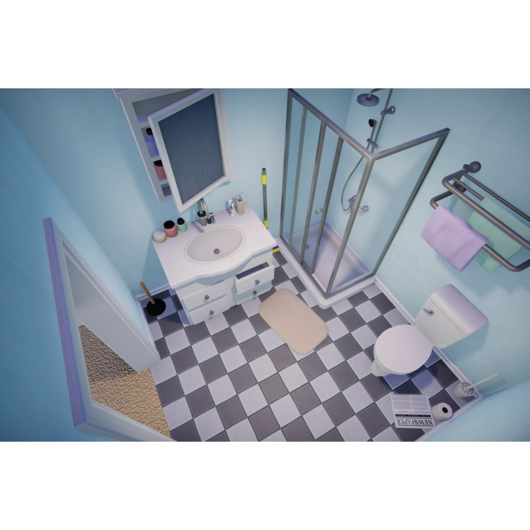 Stylized Cartoon House 3D Model – Low Poly Game Asset, FBX - View 10