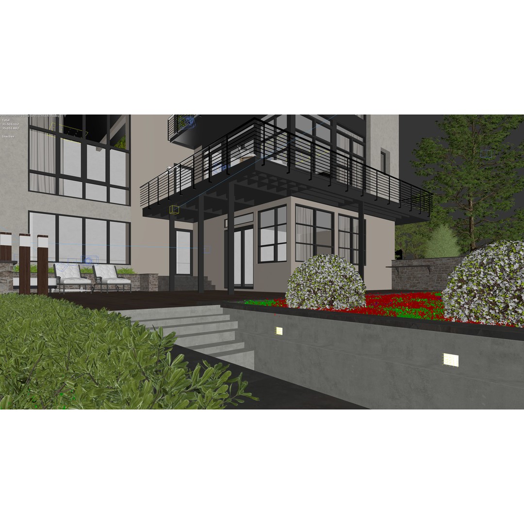 Lakefront House 3D Model – Detailed Architectural Visualization, FBX, OBJ - View 15