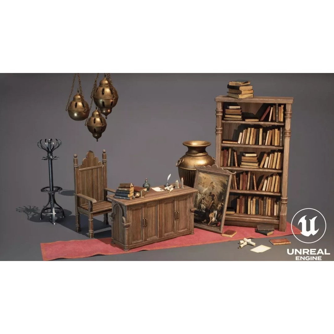 Modular Cathedral 3D Model – Low Poly Gothic Environment Asset, FBX - View 15