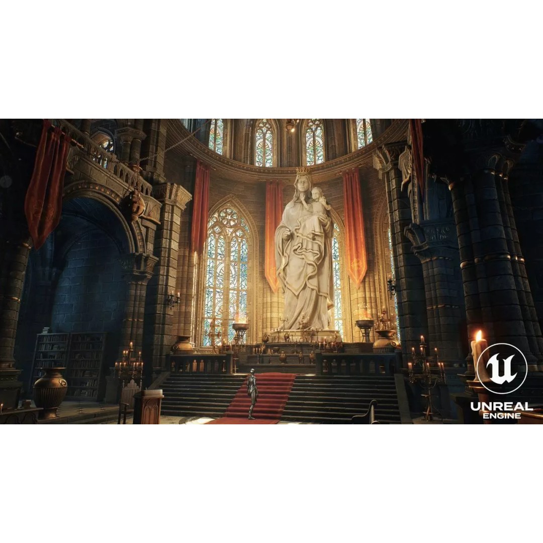 Modular Cathedral 3D Model – Low Poly Gothic Environment Asset, FBX - View 5
